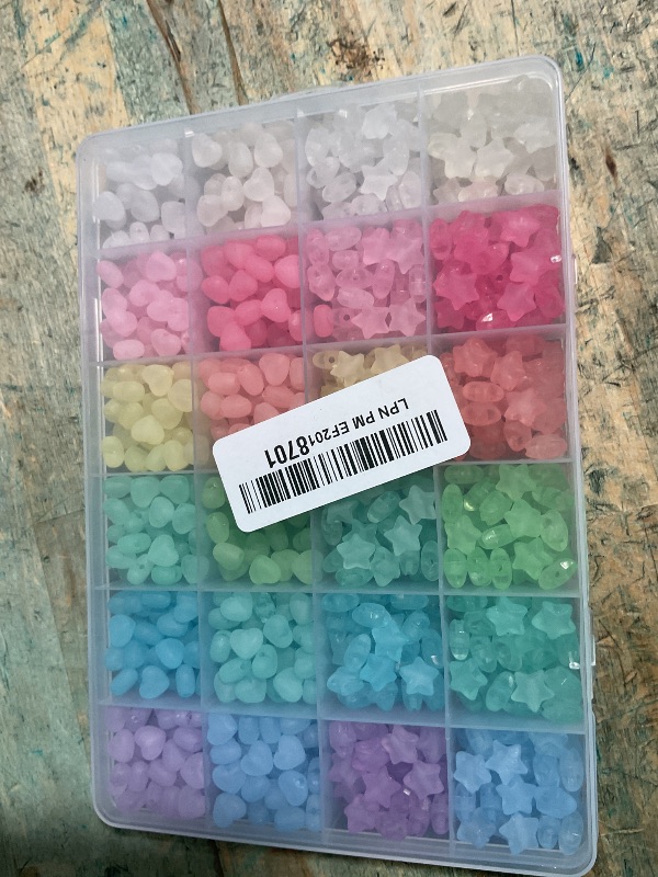 Photo 1 of 1000Pcs Matte Acrylic Star Beads Hart Beads for Bracelet Jewelry Making Jelly Color Frosted Pastel Beads Colorful Cute Aesthetic Kawaii Bead Charms for DIY Necklace Keychain Phone Charms