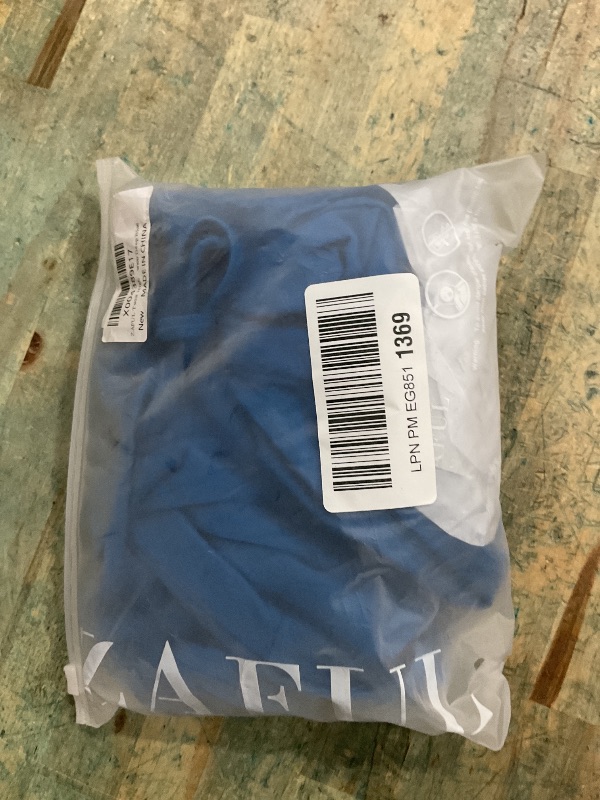 Photo 1 of ***(HEAVILY USED/ MINOR DAMAGE)***ZAFUL Twist High Waisted Bikini for Women Cross Lace Up Bathing Suit Ruched Bikini Swimsuits Tummy Control Swimwear Deep Blue XL