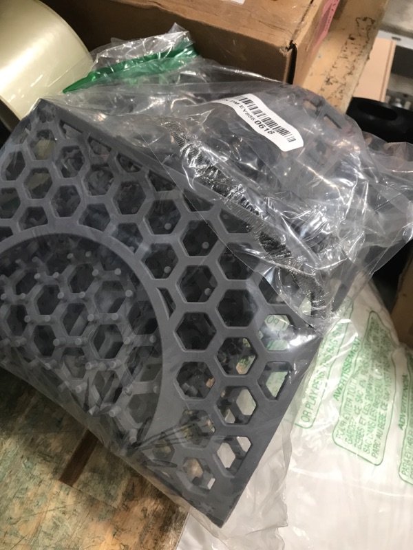 Photo 1 of (BAGGED) (USED/FAIR) Sink Protector for Kitchen Sink Mat - 28.35"x14.37" Kitchen Sink Pad for Bottom of Sink Protec of Stainless Steel Sink Tableware Farmhouse Rubber Sink Mat Protector with Top Right Drain - Light Gray