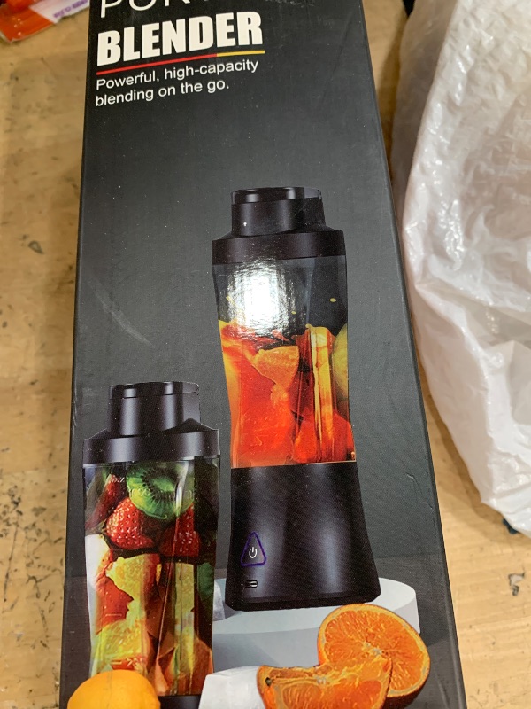 Photo 1 of Portable Blender, Cordless, 24oz. Vessel, Personal Blender-for Shakes & Smoothies, BPA Free, Leakproof-Lid & Sip Spout, USB-C Rechargeable & Self Cleaning - Travel with 6 Sharp Blade, Black