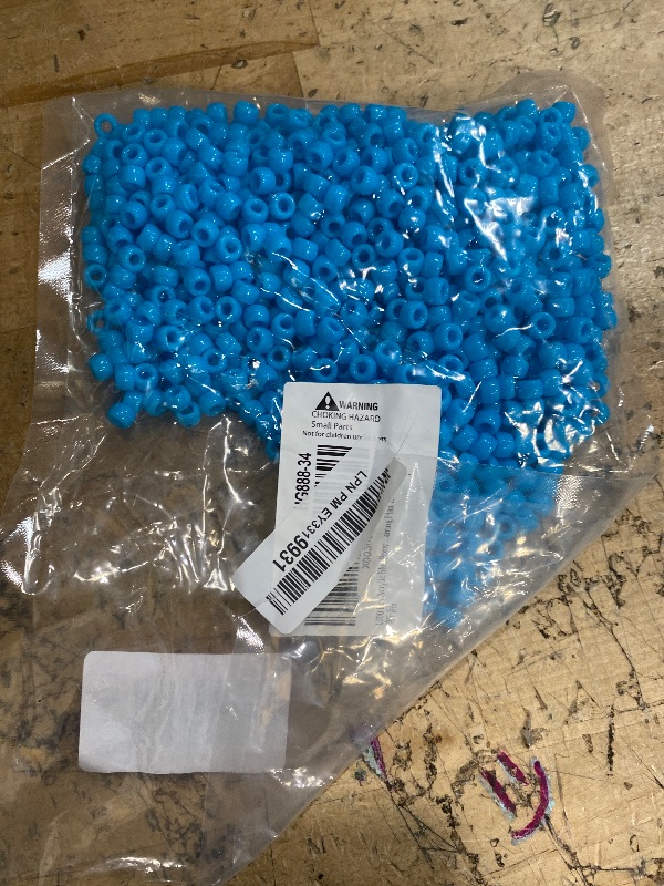 Photo 1 of 1000 Acrylic Pcs Blue Pony Beads 6x9mm Bulk for Arts Bracelet Necklace Jewelry Making Earring Hair braiding