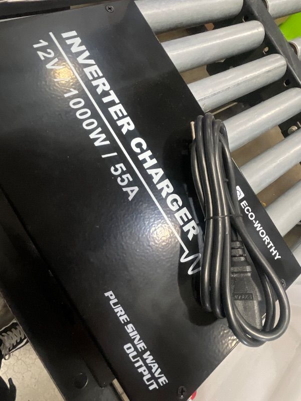 Photo 1 of ECO-WORTHY 1000W Pure Sine Wave Inverter Charger, Power Inverter with 55A LiFePO4 Battery Charger, 12V to 110V for UPS Deep-Cycle Batteries RV Boat Home