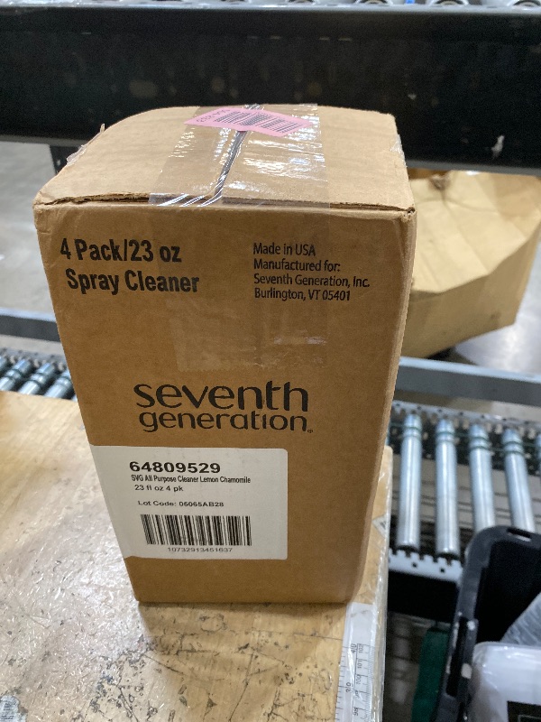 Photo 1 of Seventh Generation All Purpose Cleaning Spray Surface Cleaner Lemon Chamomile scent Cuts Grease 23 oz, Pack of 4