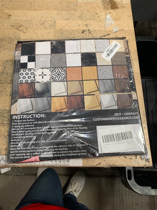 Photo 1 of 40-Pack Peel and Stick Floor Tiles Vinyl Floor 12 x 12 inch Self Adhesive Waterproof Flooring Planks DIY for Bathroom, Kitchen, Living Room, RV, Cover 40 Sq. Ft, Black Vein Marble