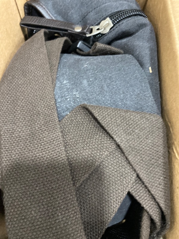 Photo 1 of [Upgraded] Vintage Canvas Messenger Bag 13 15.6 17 inches Large Book Laptop Shoulder Bag Women Men New (Black, X-Large)