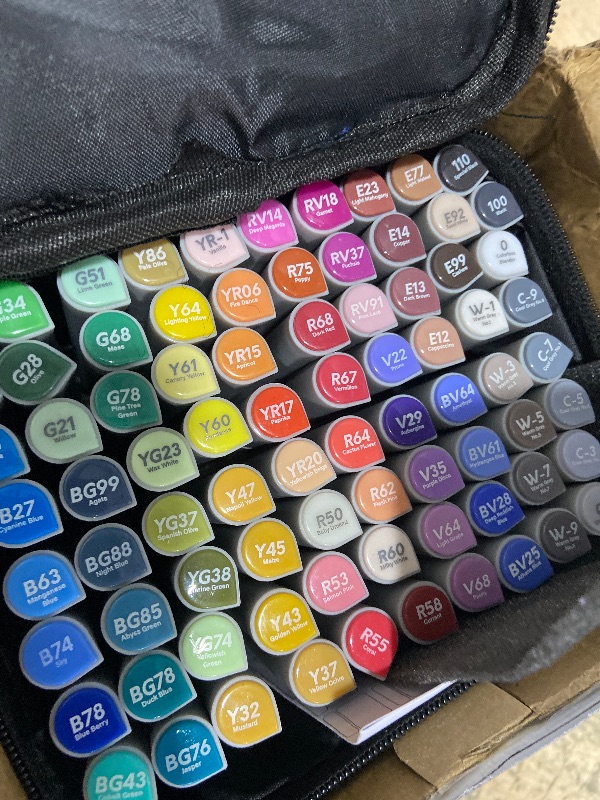 Photo 1 of TOSHARE 80 Colors Alcohol Markers Set - Double Tip Art Markers Alcohol Based Marker Brush&Chisel Nib Blender Art Pens Permanent Sketch Marker for Kids Adults Coloring and Artist Illustration