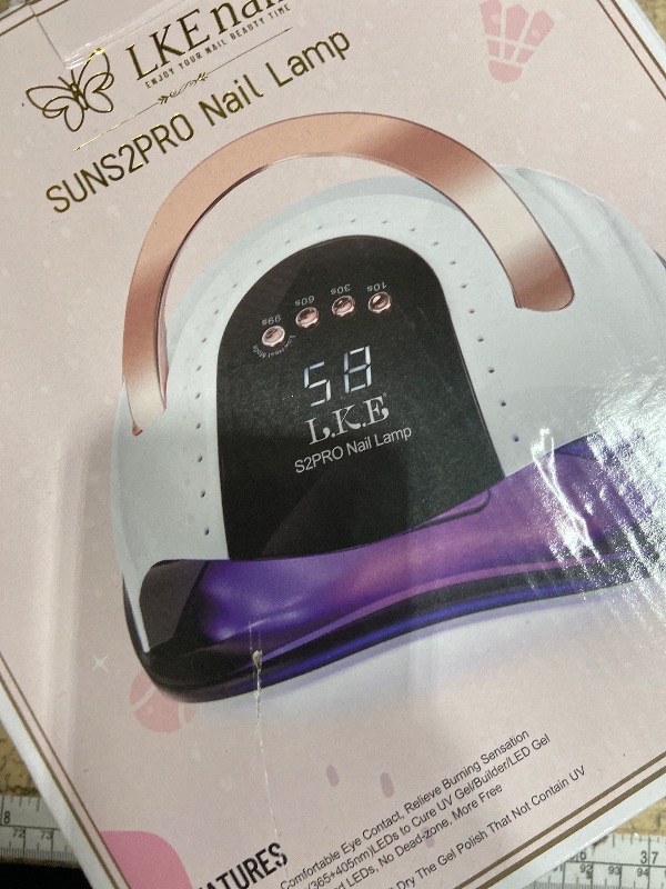 Photo 1 of 268W UV LED Nail Lamp, LKE Nail Dryer for Gel Polish, 4 Timers UV Nail Lamp Professional Nail Light, 57Pcs Lamp Beads and Automatic Sensor(White)