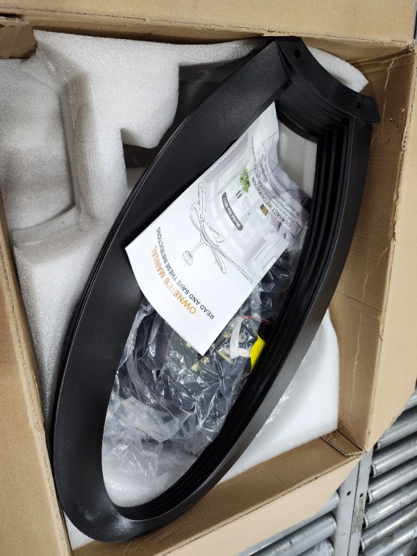 Photo 1 of ********************Broken light cover and missing parts***************
Ceiling Fans with Lights, 48 inch Black Ceiling Fan with Remote APP, Unique Fan Blades, Reversible, 3CCT Led, Sloped Flush Mount Low Profile Ceiling Fan with Lights Bedroom Living Roo