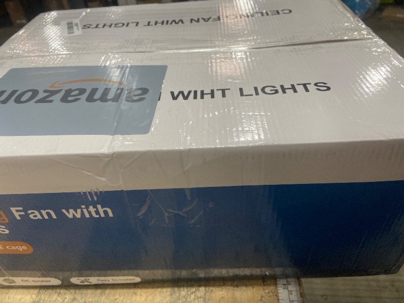 Photo 1 of ********************Broken light cover and missing parts***************
Ceiling Fans with Lights, 48 inch Black Ceiling Fan with Remote APP, Unique Fan Blades, Reversible, 3CCT Led, Sloped Flush Mount Low Profile Ceiling Fan with Lights Bedroom Living Roo