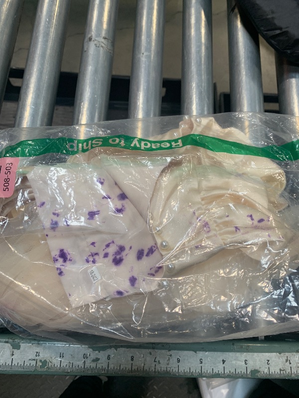 Photo 1 of **HAS MAJOR PAINT/PEN STAINS**   Toddler Baby Flower Girls Dress Wedding Guest Satin Birthday Party Formal Pageant Tulle Dress for Baby Girl 12months