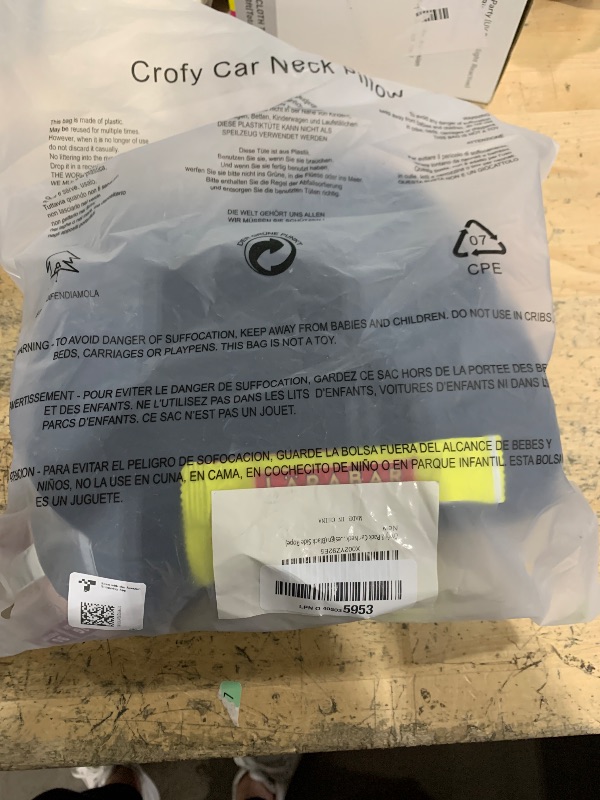 Photo 1 of **PARTIAL SET ONLY 1** Crofy 2 Pack Car Neck Pillow, Softness Car Headrest Pillow for Driving with Adjustable Strap, 100% Memory Foam and Breathable Removable Cover, Comfortable Ergonomic Design (Black Side Rope)