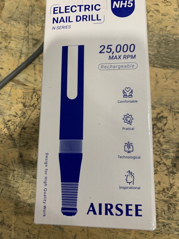 Photo 1 of **DRILL REPLACEMENT BITS** AIRSEE Pro 25000RPM Nail Drill - Cordless Rechargeable Efile for Acrylic, Dip Powder & Gel Nails, Salon & Home Use with Bits & Sanding Bands?