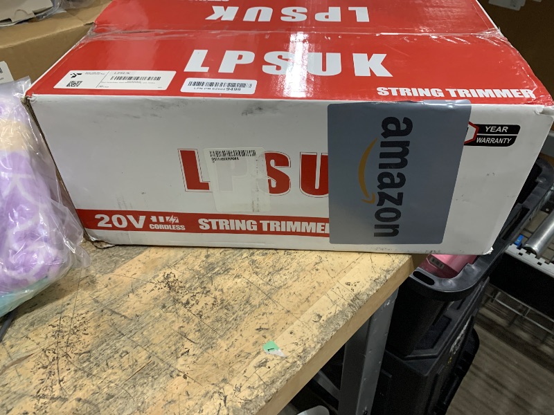 Photo 1 of 20V Cordless String Trimmer, Two 2.0Ah Battery Powered with Fast Charger, 12'' Grass Cutter with Auto Line Feed, 2-in-1 Electric Lawn Mower Grass Trimmer&Edger Lawn Tool with 8 Lines for Yard, Garden