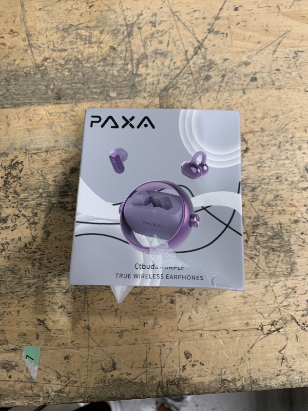 Photo 1 of 2 in 1 Clip on Open Ear Headphones Wireless Earbuds, 0 Delay Bluetooth 6.0, Ultra-Long 140H Play, Auto L-R Recognition Touch Control, Hybrid Noise Reduction for Work Fitness Daily Use, Ctbuds Purple