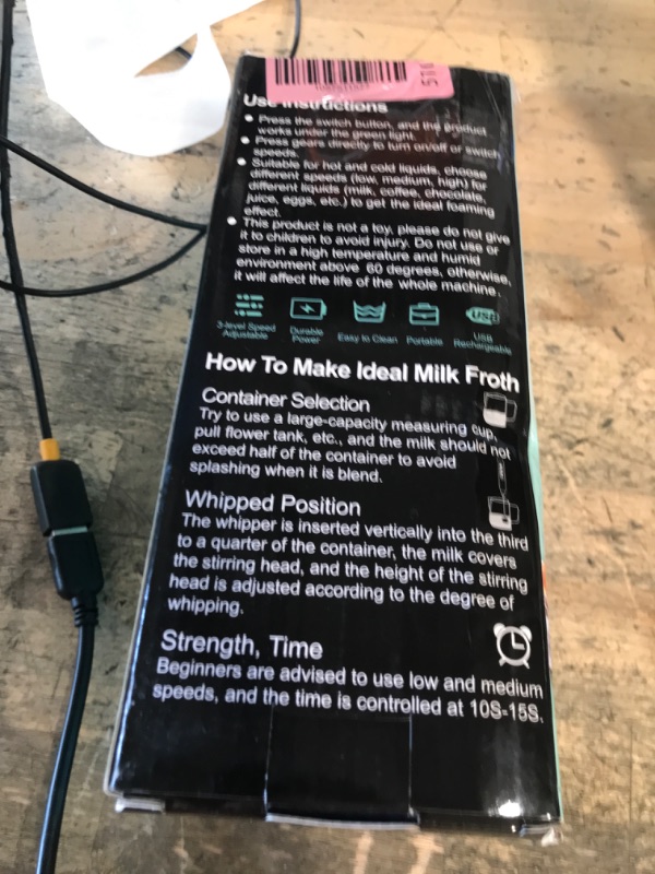 Photo 1 of Nahida Rechargeable Milk Frother Wand for Coffee Include Stand - Granite