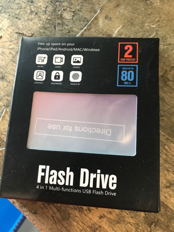 Photo 1 of Flash Drive for iPhone 256GB, 4 in 1 USB Type C Memory Stick, Photo Stick External Storage Thumb Drive for iPhone iPad Android Computer, Sky Blue