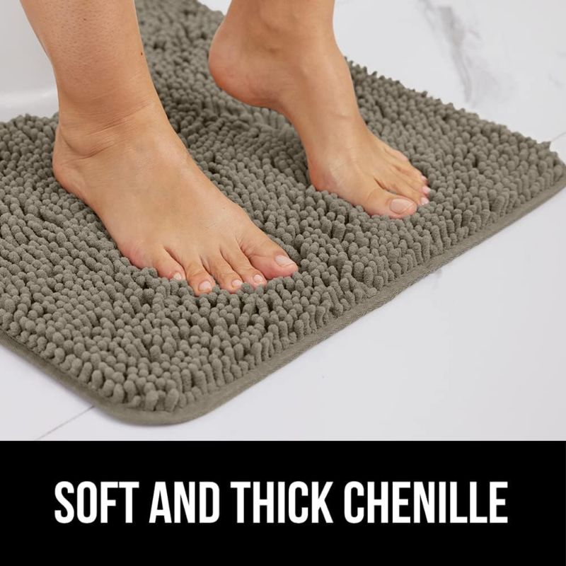Photo 1 of  GORILLA GRIP Bath Rug Mat, Thick Soft Absorbent Chenille, Quick Dry Microfiber Mats, Rubber Backing Washable Shower Floor Rugs, Bathmat Runner, US Designed...
