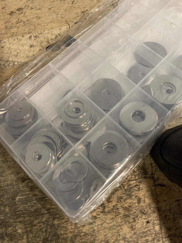 Photo 1 of 108-Piece, 18 Size, Stainless Steel Flat Washers Assortment Kit, Metal Screw Washers Set for Bolts, Industrial, Covering M3, M4, M5, M6, M8, M10, M12
