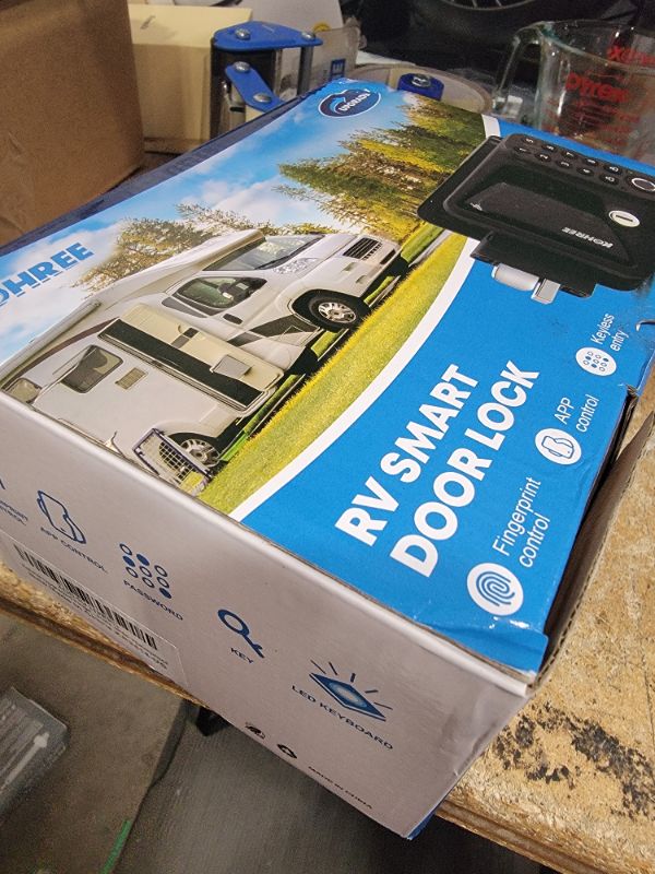 Photo 1 of Kohree Upgraded RV Door Lock Keyless Entry, 4-in-1 RV Door Locks Replacement with APP, Fingerprint, Password, Keys, Bluetooth RV Keyless Entry Door Lock for Trailer Camper RV Travel Trailer Door Latch