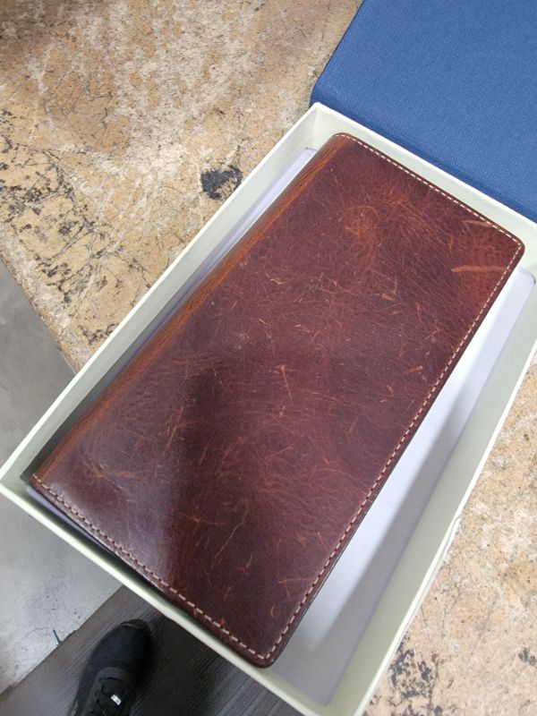 Photo 1 of **SCRATCHED** SLG D7 Italian Wax Leather Wallet Case for iPhone 16 Pro Max - [2-in-1] Handcrafted Detachable Diary Style with Magnetic Back Cover, Gift Box Included (Brown)