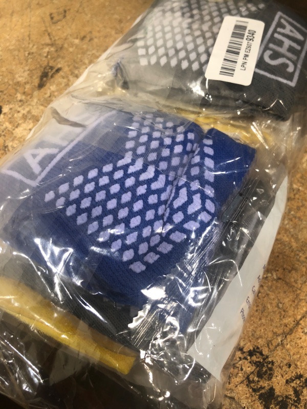 Photo 1 of American Hospital Supply Grippy Socks | Assorted Colors, One Size Fits Most, Polyester-Spandex Knit with Elastic Cuff | 6 Pairs Non Skid Socks