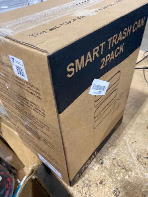 Photo 1 of **SENSOR NON-FUNCTIONAL** Vanpopubs 2 Pack 2.7 Gal Bathroom Trash Can with Lid, Automatic Trash Can Small Smart Garbage Can Touchless, Slim Motion Sensor Waterproof Plastic Trash Bins for Bedroom Office Kitchen Toilet Black