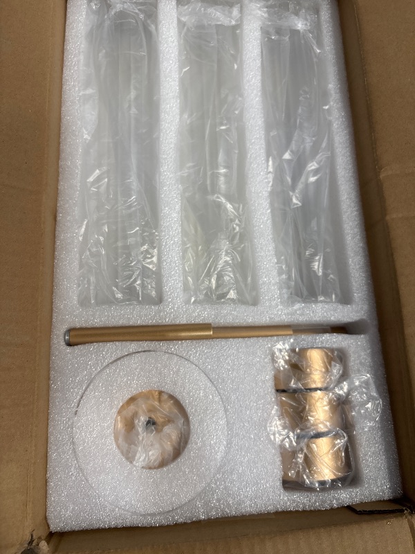 Photo 1 of Hewory Gold Hurricane Candle Holders: Brass Candlestick Holders Set of 6 Tall Taper Candle Holders for Candlesticks Candle Sticks Holder Decor for Table Centerpiece Wedding Party Christmas Decorations