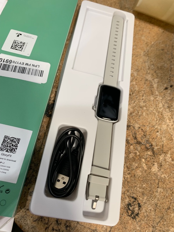 Photo 1 of **BROKEN CHARGER UNABLE TO TEST** SHANG WING Fitness Watches for Women, LYNN2 Fitness Tracker with Heart Rate Monitor Blood Oxygen/Sleep Tracker Pedometer, Slim Step Tracker Watch for iOS/Android Phones Waterproof Gray