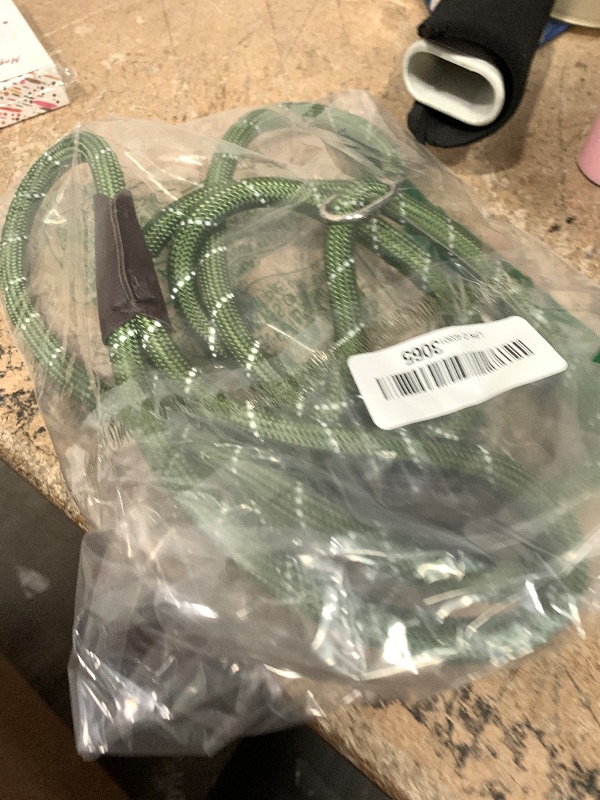 Photo 1 of Fida Durable Slip Lead Dog Leash, 6 FT x 3/8" Heavy Duty Dog Loop Leash, Comfortable Strong Rope Slip Leash for Small Dogs and Puppies, No Pull Pet Training Leash with Highly Reflective(3/8", Green)