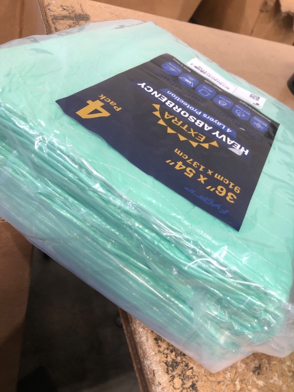 Photo 1 of 4 Pack 36” x 54” Extra Heavy Absorbency Washable Underpads, Waterproof Nursing Pads Incontinence Bed Pads, Reusable Washable Pee Pads for Dogs, Diaper Changing & Adults, Mattress Protector