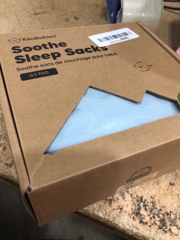 Photo 1 of 2-Pack Organic Baby Sleep Sacks, 100% Cotton - Soft & Breathable 0.5TOG Baby Wearable Blanket, Toddler Sleeping Sack 6-18 months, Easy to Wear Transitional Swaddles for Newborns, Infants (Glacier, M)