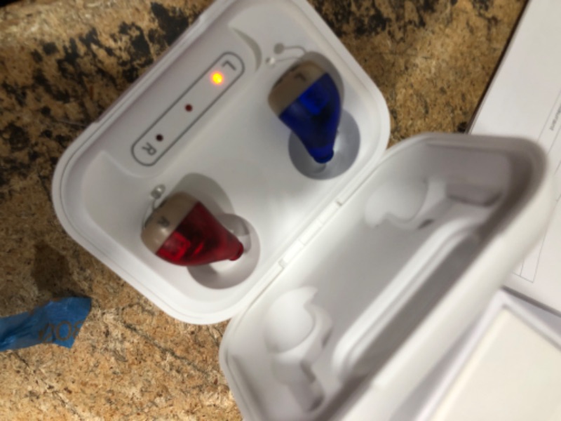 Photo 1 of **ONE SIDE ONLY** CUEME Hearing Aids for Seniors - OTC Hearing aids with Smart Noise Cancelling Chip, Clear Sound, Up to 48 Hours of Battery Life, 4 Sizes of Earbuds, Portable Charging Case Included, Automatic On/Off