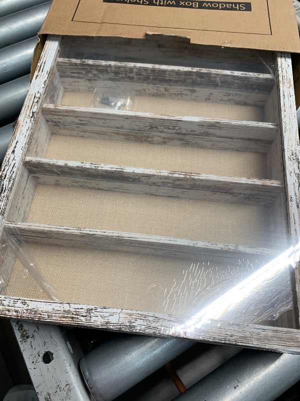 Photo 1 of (please see all images) Hodeframe Shadow Box Frame with Removable Shelves, White 11x14 Deep Memory Box Display Case for Keepsake Collectibles