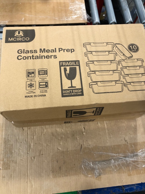 Photo 1 of [10-Pack] Glass Meal Prep Containers with Lids, MCIRCO Food Storage Containers with Snap Locking Lids, Airtight Lunch Containers, Microwave, Oven, Freezer and Dishwasher