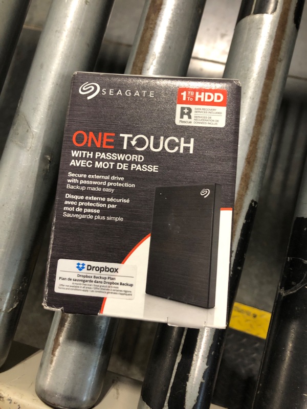 Photo 1 of **MISSING THE CABLE** Seagate One Touch, 1TB, Password Activated Hardware encryption, Portable External Hard Drive, PC, Notebook & Mac, USB 3.0, Black (STKY1000400)