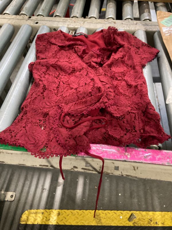 Photo 1 of ****CORRECT ITEM*****SUGARLIPS Women's LACE Blouse, Burg, Large