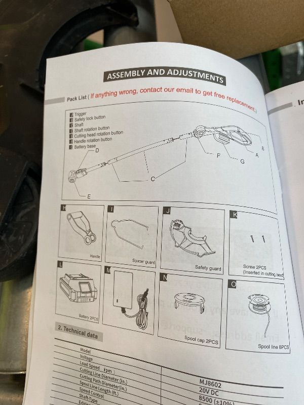 Photo 1 of *Missing Parts*JAGROM 12-inch 20V Cordless String Trimmer with Charger, 2 X 2.0Ah Battery Powered with Auto Line Feed, Lawn Edger with Grass Cutter
