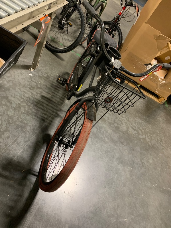 Photo 1 of ****front tire is completely off of wheel**** Huffy Nel Lusso Cruiser Bike, Fits Riders 5'0"+, Matte Black, Adult, Men's