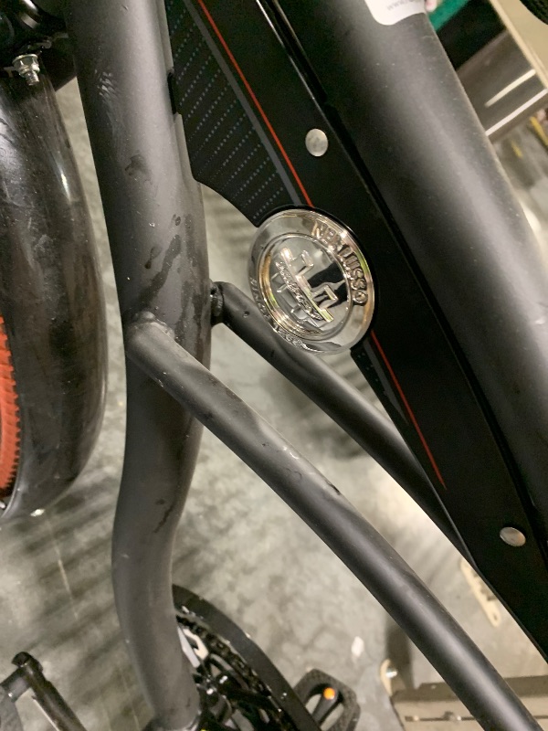 Photo 1 of ****front tire is completely off of wheel**** Huffy Nel Lusso Cruiser Bike, Fits Riders 5'0"+, Matte Black, Adult, Men's