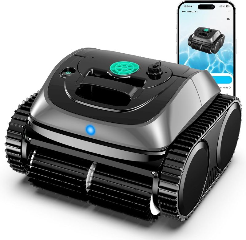 Photo 1 of (2025 Upgrade) WYBOT Pool Vacuum for Inground Pools, 4-in-1 Cordless Robotic Pool Cleaner for Above Ground Pools, Triple-Motor up to 1,614 Sq.ft, Wall & Waterline Cleaning, WiFi & Bluetooth Connect