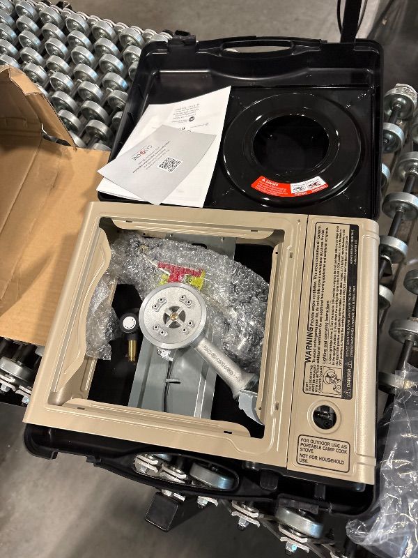 Photo 1 of **BURNER STOVE ONLY**OGERY 2-Burner Foldable Camping Stove with Griddle (Textured & Smooth) and Carrying Bag, Portable Propane Camp Stove with 2 Adjustable Burners & Piezo Ignition, for Camping Tailgating Essentials Gear