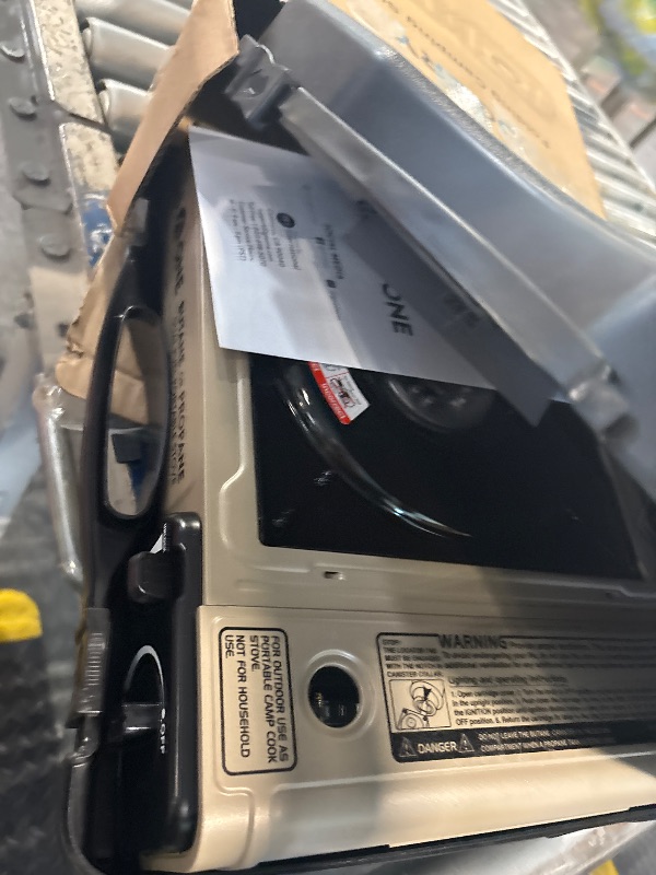 Photo 1 of **BURNER STOVE ONLY**OGERY 2-Burner Foldable Camping Stove with Griddle (Textured & Smooth) and Carrying Bag, Portable Propane Camp Stove with 2 Adjustable Burners & Piezo Ignition, for Camping Tailgating Essentials Gear