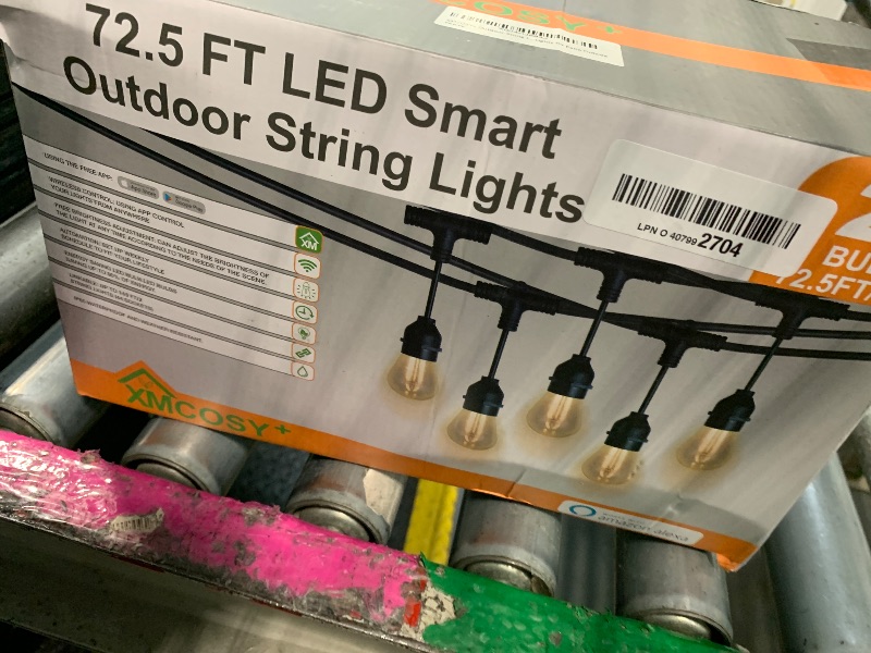 Photo 1 of ***ADAPTOR MISING***XMCOSY+ Outdoor String Lights, Smart Patio Lights 72.5Ft, APP WiFi Control, Compatible with Alexa, Waterproof Dimmable Edison Outdoor Lights for Patio Outside
