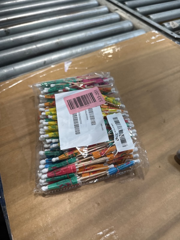 Photo 1 of ***missing parts*** [200 Pcs] Cocktail Drink Umbrella Picks Toothpicks - Colorful Paper Toothpicks Cocktail Umbrellas for Luau Parasols Hawaiian Tiki Party Decorations