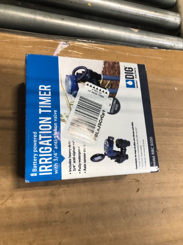 Photo 1 of DIG RBC 8000 Battery Powered Irrigation Automatic Controller with 3/4" Anti-Siphon Valve - Advanced, Safe, and Convenient for Sprinklers or Drip Irrigation System