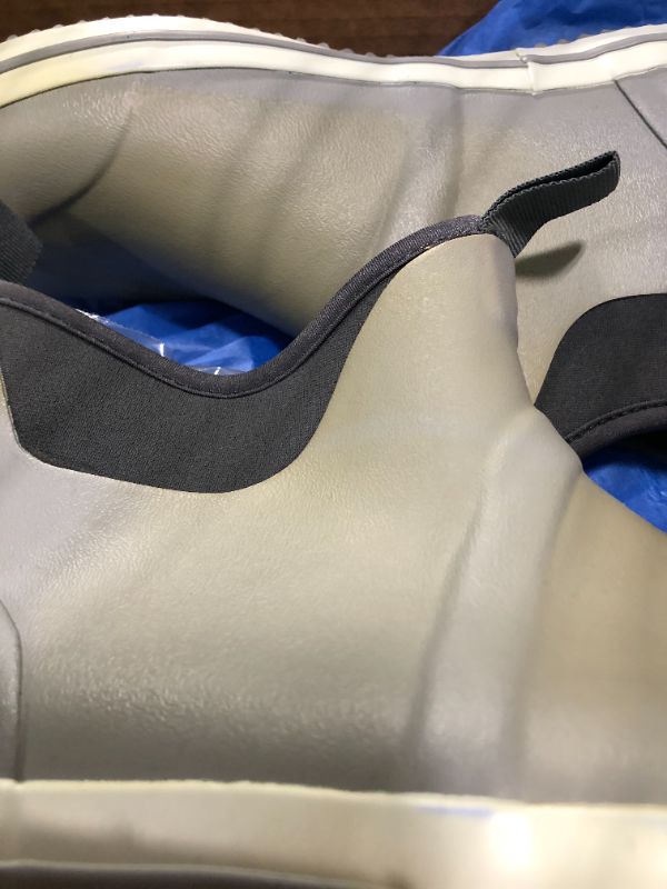 Photo 1 of ***STAIN***Ubon Men's Anti-Slip Deck Rain Boots Wide Slip On Fishing Boots Grey 10