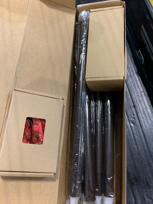 Photo 1 of ***mISSING HARDWARE***KAMANINA Curtain Rods for Windows 72 to 144 Inches (6-12ft) Long Heavy Duty Curtain Rod, 7/8 Inch Adjustable Decorative Drapery Rods with Netted Texture Finials, Bronze