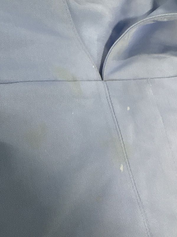 Photo 1 of **MINOR STAIN DAMAGE**Fabletics Women's Evolve 3-Pocket Scrub Top with an Oversized Fit - MotionTech, 4-Way Stretch, Wrinkle-Resist, Anti-Shrink, L, Ceil Blue