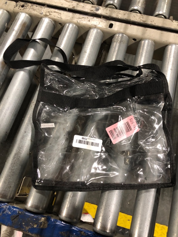 Photo 1 of ***ITEM SIMILAR*** MAY TREE Clear Bag for Stadium Events 12×6×12 Clear Tote Lunch Bag with Reinforced Strap for Work, Concert and Sports, Black