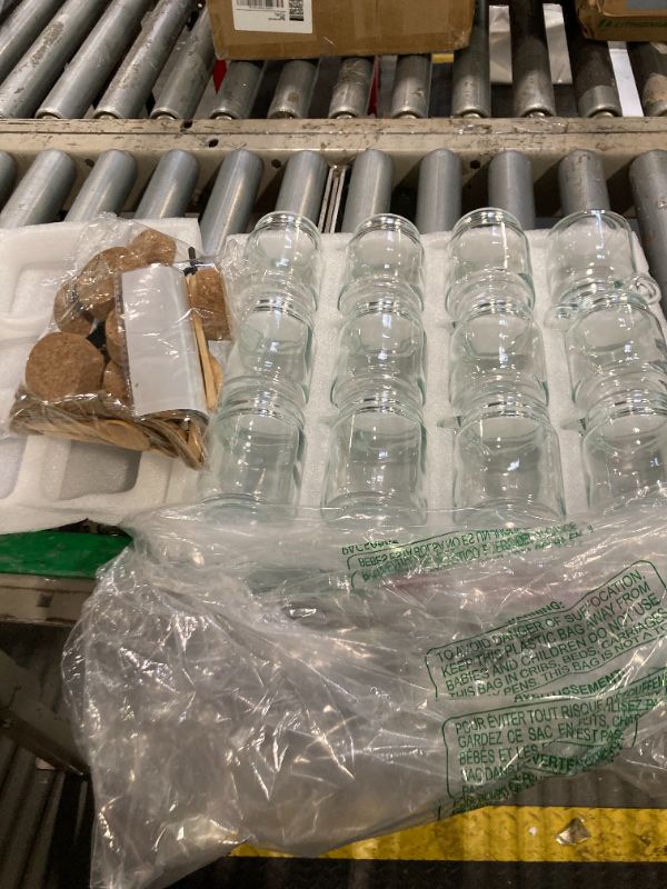 Photo 1 of ***CORRECT ITEM*****Ahhute Glass Sugar Scrubs Jars, Bath Salt Container 8oz, Salt Cellar with Spoon, Honey Scrubs Jars w/Lids, Labels and Cleaning Brush, Set of 12